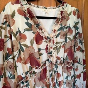 Floral Ruffle Maternity dress Pinkblush